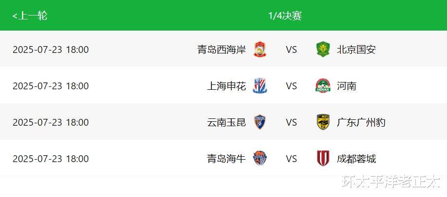 3-2、2-3足协杯8强出炉！蓉城申花国安冲冠，中甲诞生最大黑马的简单介绍